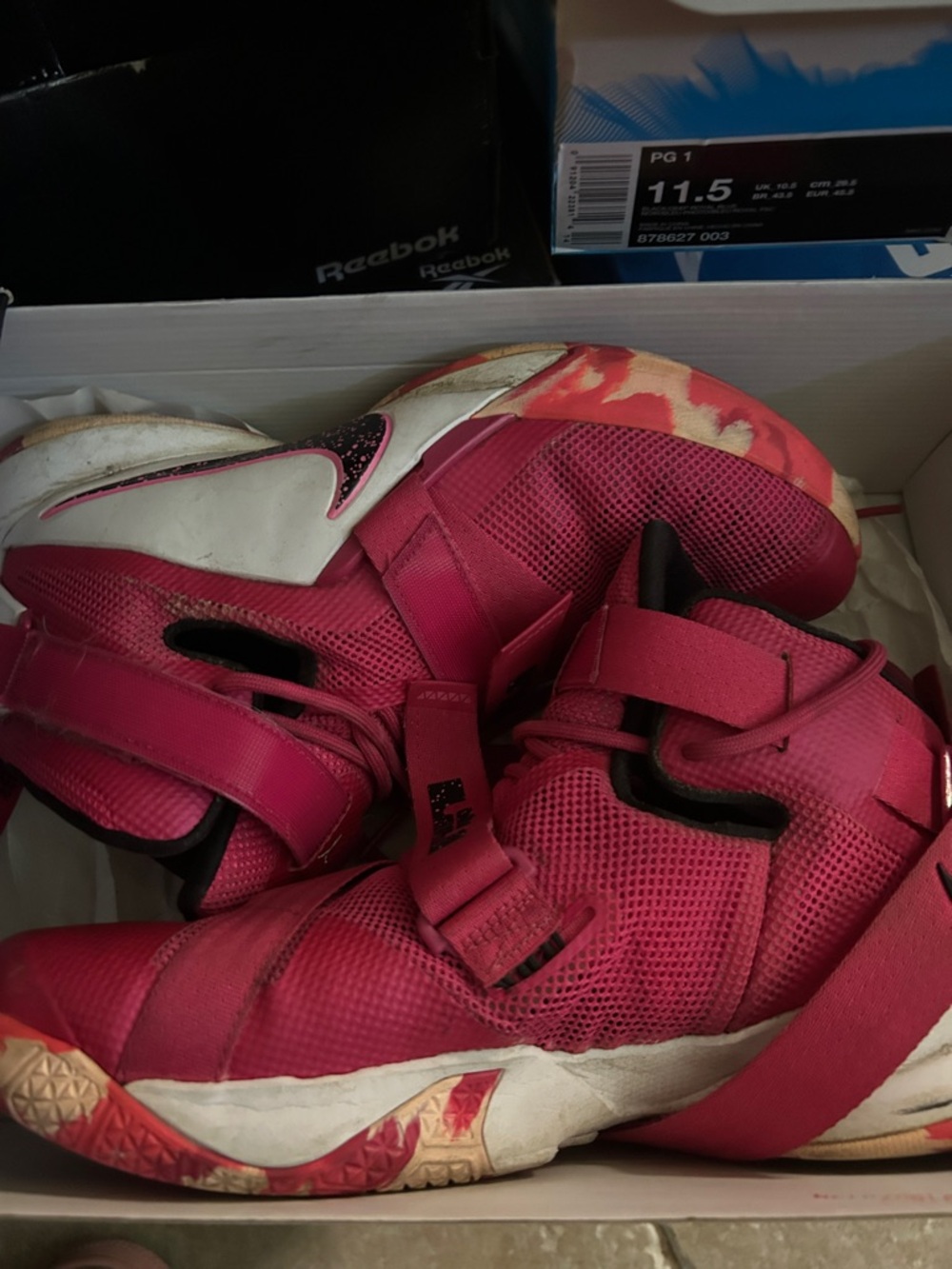 Nike Bright Pink Hook-and-Loop Basketball Sneakers